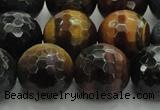 CTE1478 15.5 inches 20mm faceted round mixed tiger eye beads