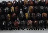 CTE1481 15.5 inches 5*8mm faceted rondelle mixed tiger eye beads