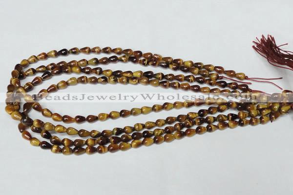 CTE150 15.5 inches 5*8mm teardrop yellow tiger eye gemstone beads