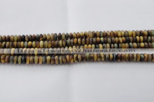 CTE1545 15.5 inches 4*6mm rondelle golden & blue tiger eye beads