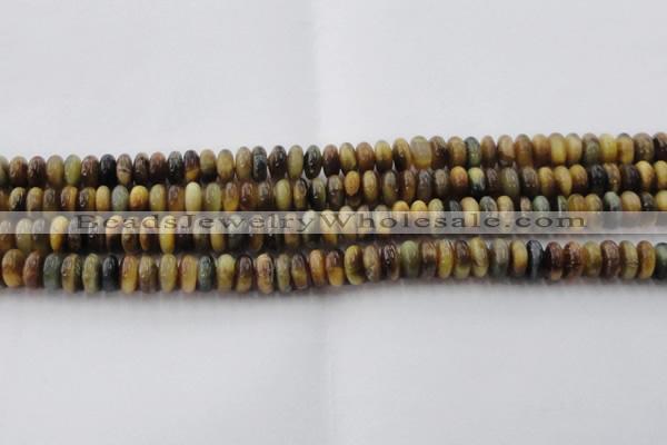 CTE1546 15.5 inches 4*8mm rondelle golden & blue tiger eye beads