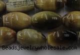 CTE1554 15.5 inches 10*14mm rice golden & blue tiger eye beads wholesale