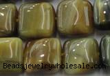 CTE1566 15.5 inches 16*16mm square golden & blue tiger eye beads wholesale