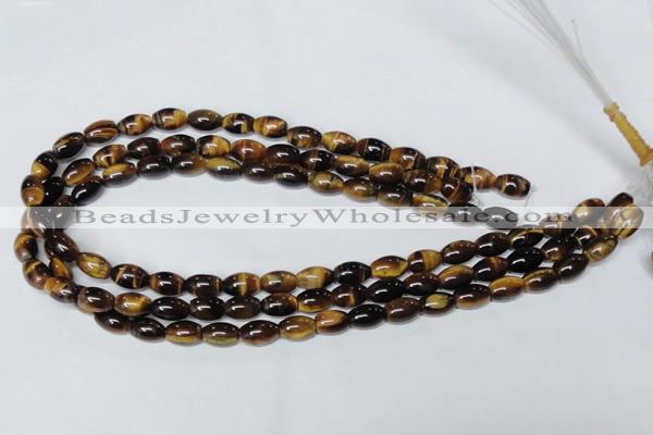 CTE158 15.5 inches 8*12mm rice yellow tiger eye gemstone beads