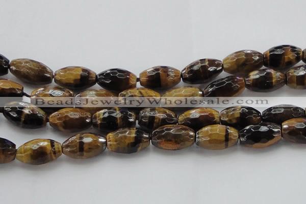 CTE1584 15.5 inches 15*20mm faceted rice yellow tiger eye beads