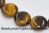 CTE16 15.5 inches 15mm coin yellow tiger eye beads Wholesale