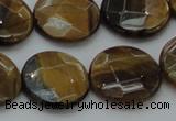 CTE1728 15.5 inches 18mm faceted coin yellow tiger eye beads