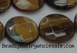 CTE1729 15.5 inches 20mm faceted coin yellow tiger eye beads