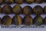 CTE1813 15.5 inches 10mm round matte yellow iron tiger beads