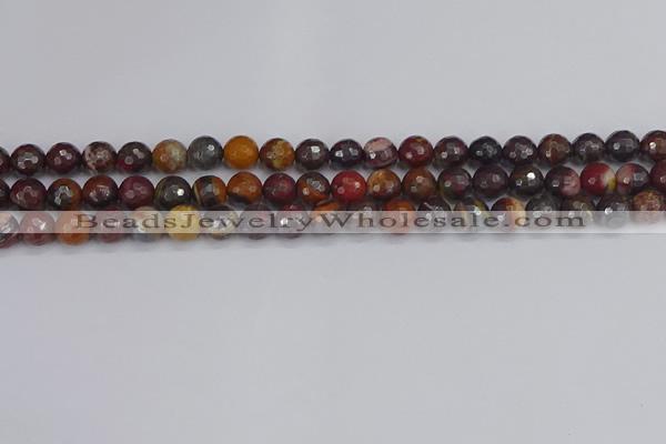 CTE1820 15.5 inches 8mm faceted round red iron tiger beads