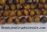 CTE1826 15.5 inches 4mm faceted round yellow tiger eye beads