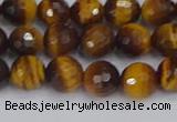 CTE1828 15.5 inches 8mm faceted round yellow tiger eye beads