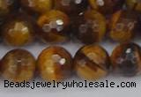 CTE1829 15.5 inches 10mm faceted round yellow tiger eye beads