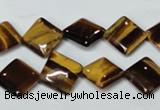 CTE186 15.5 inches 10*10mm diamond yellow tiger eye gemstone beads