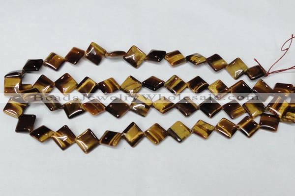 CTE187 15.5 inches 12*12mm diamond yellow tiger eye gemstone beads