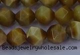 CTE1903 15.5 inches 10mm faceted nuggets golden tiger eye beads