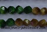 CTE1926 15.5 inches 6mm faceted nuggets colorful tiger eye beads