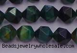 CTE1947 15.5 inches 8mm faceted nuggets green tiger eye beads