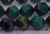 CTE1949 15.5 inches 12mm faceted nuggets green tiger eye beads