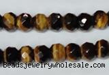 CTE197 15.5 inches 7*12mm faceted rondelle yellow tiger eye gemstone beads