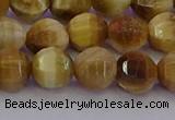 CTE1997 15.5 inches 8mm faceted round golden tiger eye beads