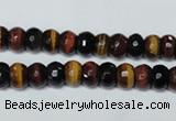 CTE200 15.5 inches 4*6mm faceted rondelle red & yellow tiger eye beads