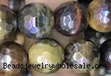 CTE2003 15.5 inches 10mm faceted round AB-color mixed tiger eye beads