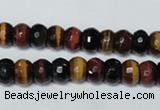 CTE201 15.5 inches 5*8mm faceted rondelle red & yellow tiger eye beads