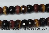 CTE202 15.5 inches 7*10mm faceted rondelle red & yellow tiger eye beads