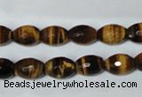 CTE206 15.5 inches 6*8mm faceted rice yellow tiger eye beads