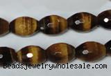 CTE208 15.5 inches 10*14mm faceted rice yellow tiger eye beads