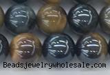 CTE2086 15.5 inches 8mm round AB-color blue & yellow tiger eye beads