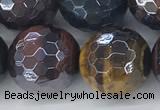 CTE2099 15.5 inches 18mm faceted round AB-color mixed tiger eye beads