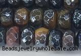 CTE2102 15.5 inches 5*8mm faceted rondelle AB-color mixed tiger eye beads