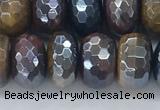 CTE2104 7*12mm faceted rondelle AB-color mixed tiger eye beads