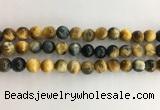 CTE2122 15.5 inches 10mm round golden & blue tiger eye beads