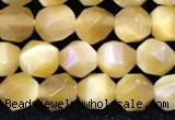 CTE2135 15.5 inches 6mm faceted nuggets golden tiger eye beads