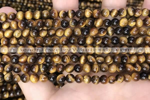 CTE2157 15.5 inches 5mm round yellow tiger eye gemstone beads