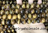 CTE2161 15.5 inches 12mm round yellow tiger eye gemstone beads