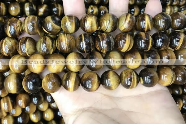 CTE2161 15.5 inches 12mm round yellow tiger eye gemstone beads