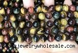 CTE2203 15.5 inches 10mm round mixed tiger eye gemstone beads