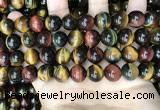 CTE2205 15.5 inches 14mm round mixed tiger eye gemstone beads