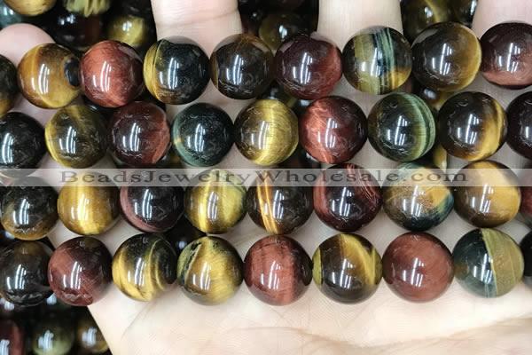 CTE2207 15.5 inches 18mm round mixed tiger eye gemstone beads