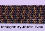 CTE2218 15.5 inches 4mm round colorful tiger eye gemstone beads