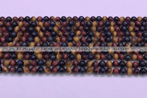 CTE2218 15.5 inches 4mm round colorful tiger eye gemstone beads