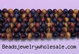 CTE2220 15.5 inches 8mm round colorful tiger eye gemstone beads