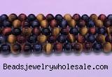 CTE2221 15.5 inches 10mm round colorful tiger eye gemstone beads