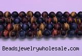 CTE2222 15.5 inches 12mm round colorful tiger eye gemstone beads