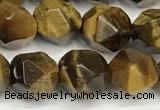 CTE2251 15 inches 8mm faceted nuggets yellow tiger eye beads