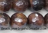 CTE2282 15 inches 10mm faceted round AB-color red tiger eye beads